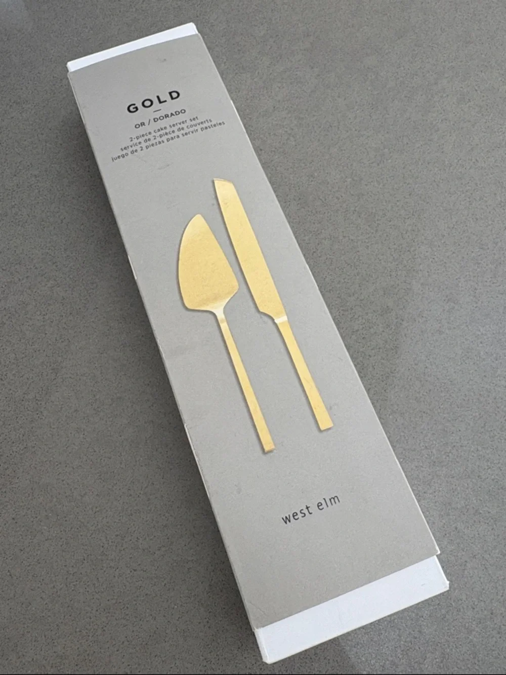 West Elm Gold Cake / Dessert Server and Knife Set